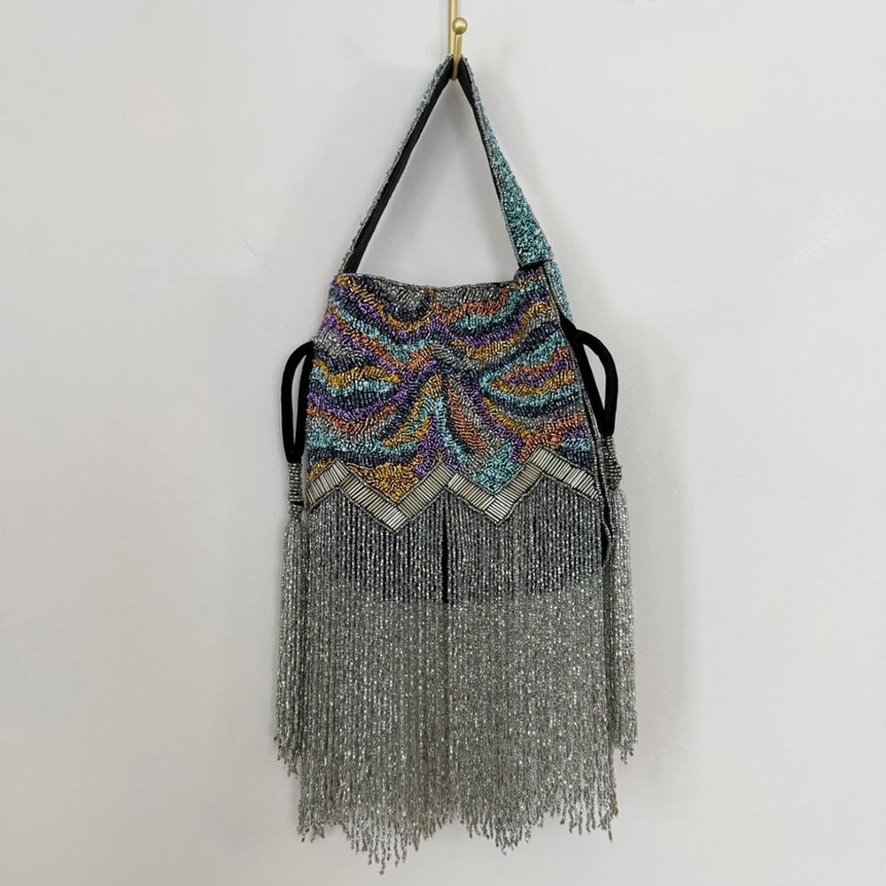 Free People Razzle Dazzle Clutch Beaded Purse Kaleidoscope